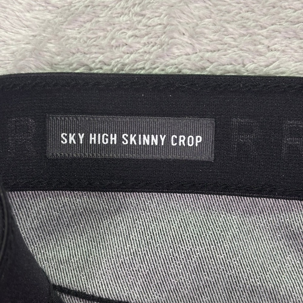 NWT Torrid Women Pants Sz 18R Black Sparkle Sky High Skinny Crop Glitter Stretch - Picture 7 of 11